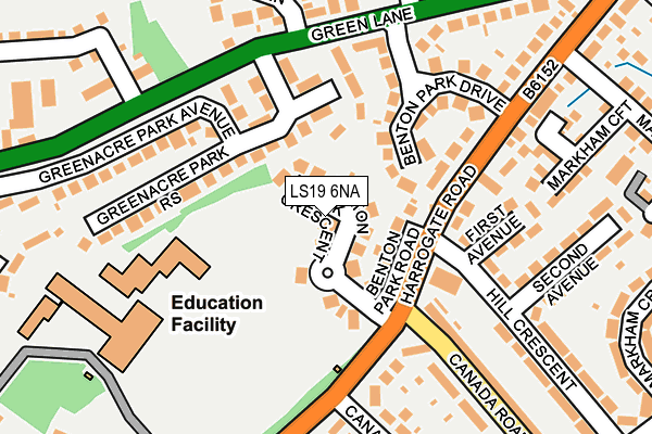 LS19 6NA map - OS OpenMap – Local (Ordnance Survey)