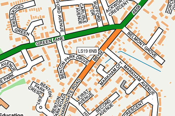 LS19 6NB map - OS OpenMap – Local (Ordnance Survey)