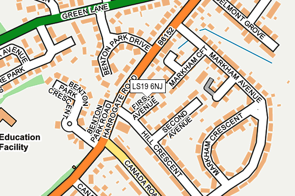 LS19 6NJ map - OS OpenMap – Local (Ordnance Survey)