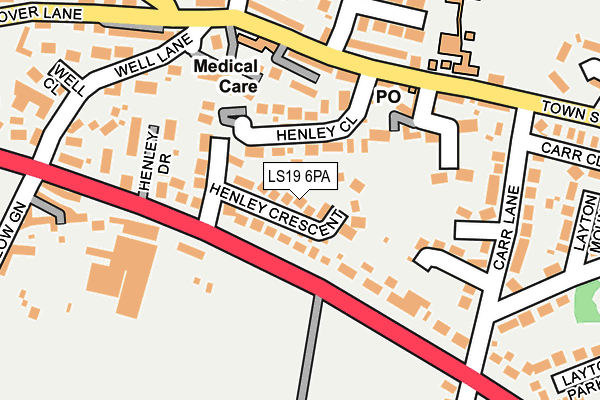 LS19 6PA map - OS OpenMap – Local (Ordnance Survey)