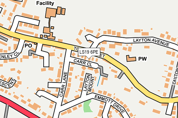 LS19 6PE map - OS OpenMap – Local (Ordnance Survey)