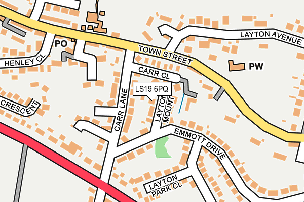 LS19 6PQ map - OS OpenMap – Local (Ordnance Survey)