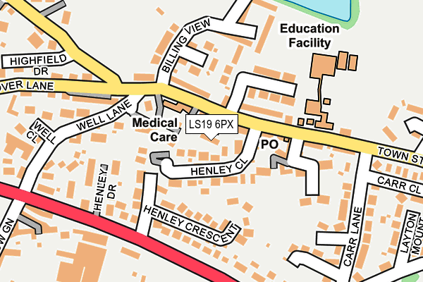 LS19 6PX map - OS OpenMap – Local (Ordnance Survey)