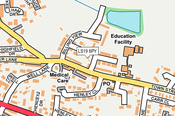 LS19 6PY map - OS OpenMap – Local (Ordnance Survey)