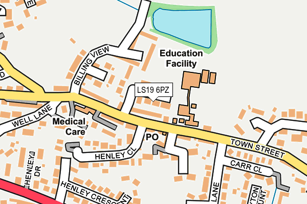 LS19 6PZ map - OS OpenMap – Local (Ordnance Survey)