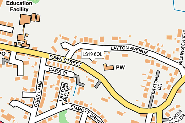 LS19 6QL map - OS OpenMap – Local (Ordnance Survey)