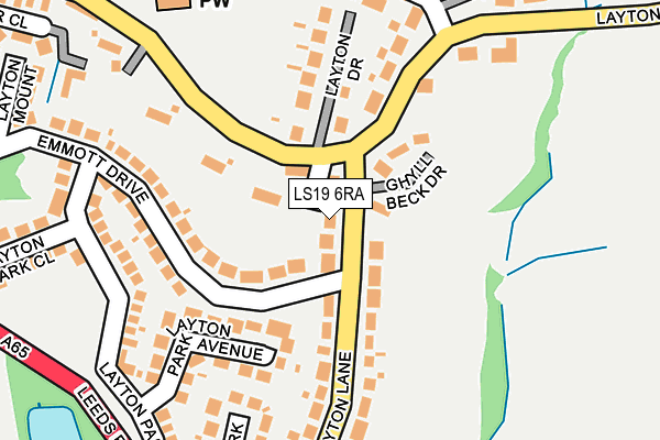 LS19 6RA map - OS OpenMap – Local (Ordnance Survey)
