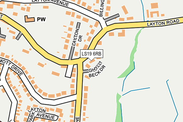 LS19 6RB map - OS OpenMap – Local (Ordnance Survey)
