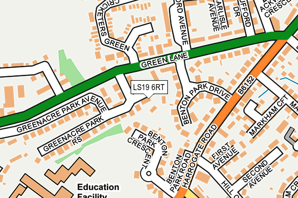 LS19 6RT map - OS OpenMap – Local (Ordnance Survey)