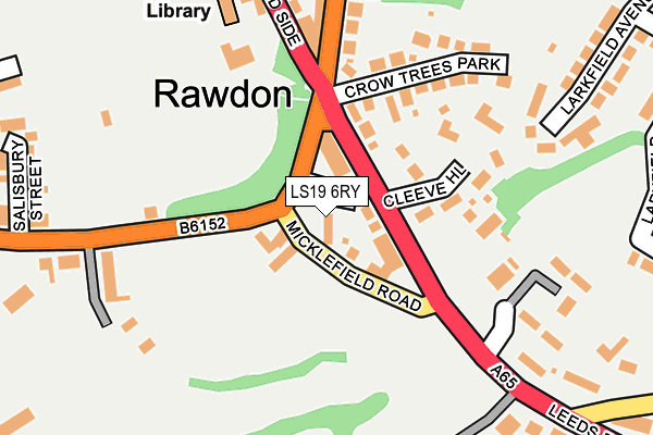 LS19 6RY map - OS OpenMap – Local (Ordnance Survey)