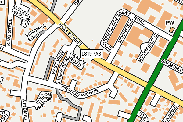 LS19 7AB map - OS OpenMap – Local (Ordnance Survey)