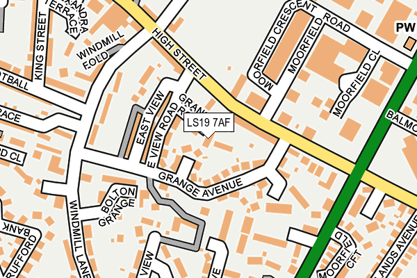 LS19 7AF map - OS OpenMap – Local (Ordnance Survey)