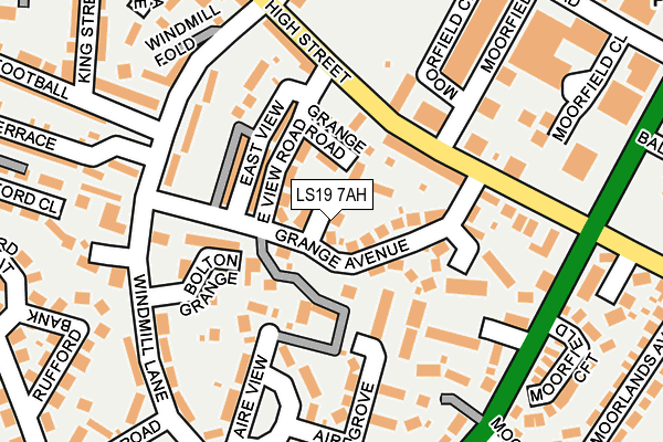 LS19 7AH map - OS OpenMap – Local (Ordnance Survey)