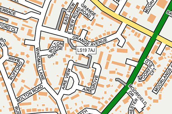 LS19 7AJ map - OS OpenMap – Local (Ordnance Survey)