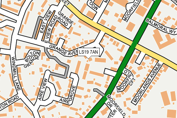LS19 7AN map - OS OpenMap – Local (Ordnance Survey)