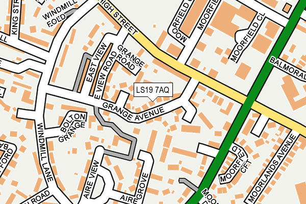 LS19 7AQ map - OS OpenMap – Local (Ordnance Survey)