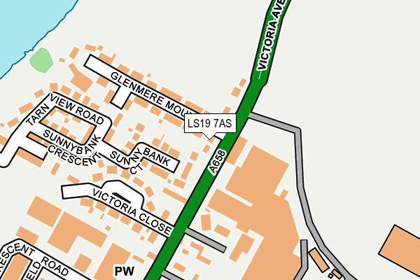 LS19 7AS map - OS OpenMap – Local (Ordnance Survey)