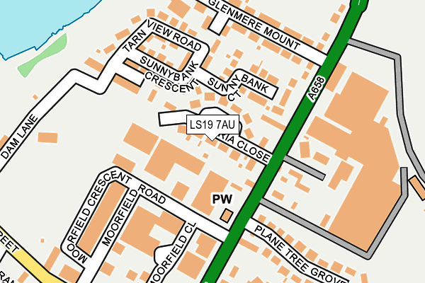LS19 7AU map - OS OpenMap – Local (Ordnance Survey)
