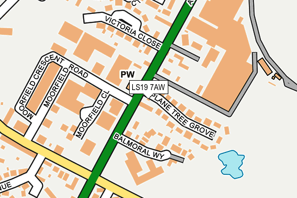 LS19 7AW map - OS OpenMap – Local (Ordnance Survey)