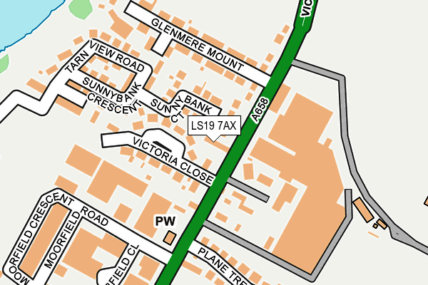 LS19 7AX map - OS OpenMap – Local (Ordnance Survey)