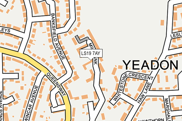 LS19 7AY map - OS OpenMap – Local (Ordnance Survey)
