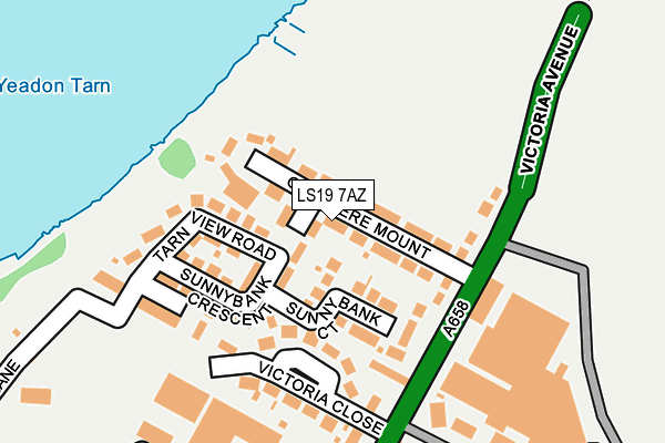 LS19 7AZ map - OS OpenMap – Local (Ordnance Survey)