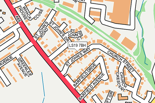 LS19 7BH map - OS OpenMap – Local (Ordnance Survey)
