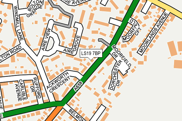 LS19 7BP map - OS OpenMap – Local (Ordnance Survey)