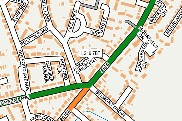 LS19 7BT map - OS OpenMap – Local (Ordnance Survey)