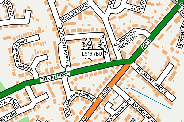 LS19 7BU map - OS OpenMap – Local (Ordnance Survey)
