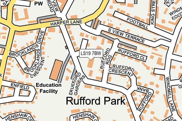 LS19 7BW map - OS OpenMap – Local (Ordnance Survey)