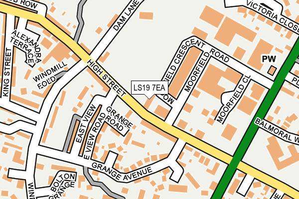 LS19 7EA map - OS OpenMap – Local (Ordnance Survey)