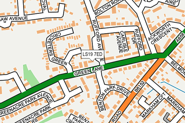 LS19 7ED map - OS OpenMap – Local (Ordnance Survey)
