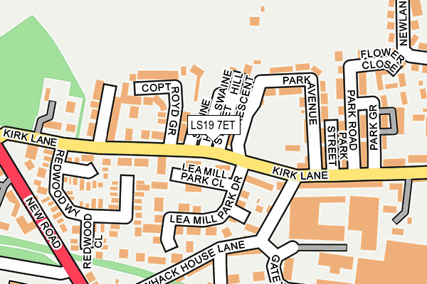 LS19 7ET map - OS OpenMap – Local (Ordnance Survey)