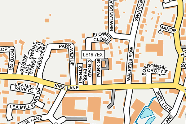 LS19 7EX map - OS OpenMap – Local (Ordnance Survey)