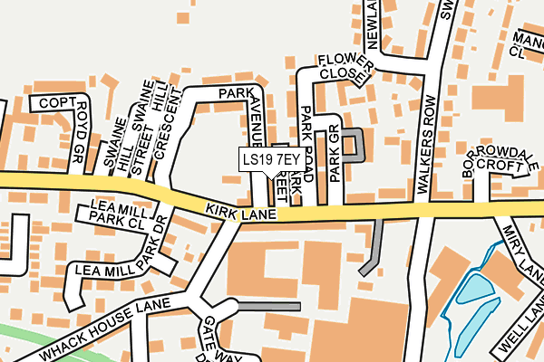 LS19 7EY map - OS OpenMap – Local (Ordnance Survey)