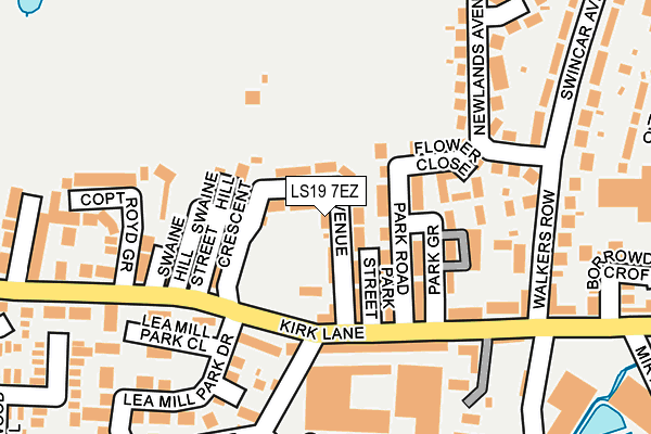 LS19 7EZ map - OS OpenMap – Local (Ordnance Survey)