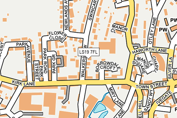 LS19 7FL map - OS OpenMap – Local (Ordnance Survey)