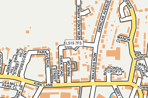 LS19 7FS map - OS OpenMap – Local (Ordnance Survey)
