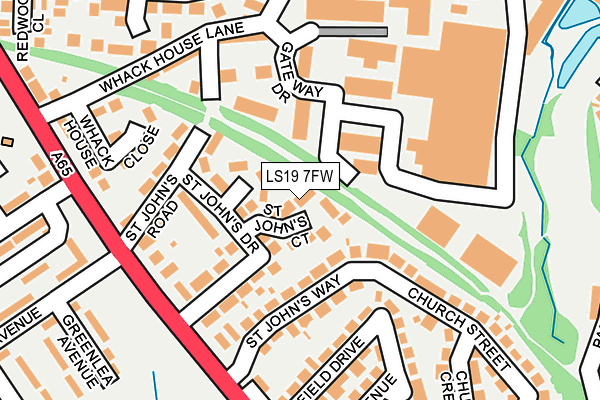 LS19 7FW map - OS OpenMap – Local (Ordnance Survey)