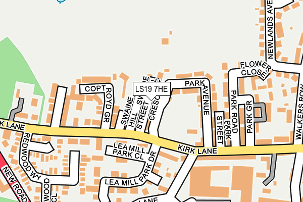 LS19 7HE map - OS OpenMap – Local (Ordnance Survey)