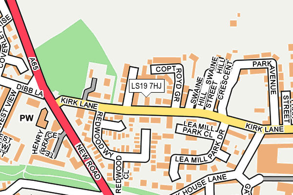 LS19 7HJ map - OS OpenMap – Local (Ordnance Survey)