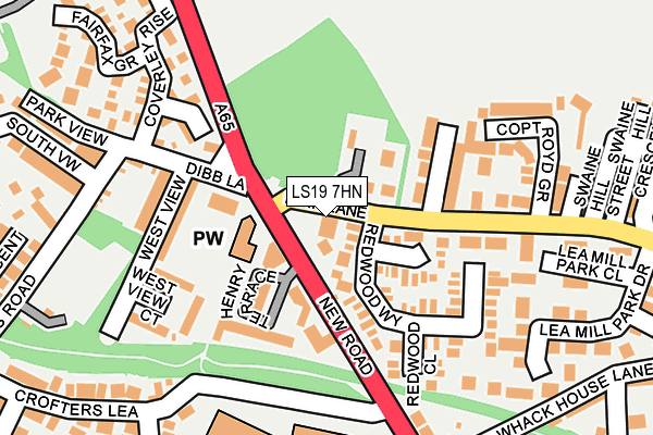 LS19 7HN map - OS OpenMap – Local (Ordnance Survey)