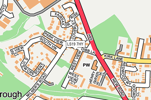 LS19 7HY map - OS OpenMap – Local (Ordnance Survey)