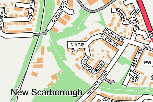 LS19 7JB map - OS OpenMap – Local (Ordnance Survey)