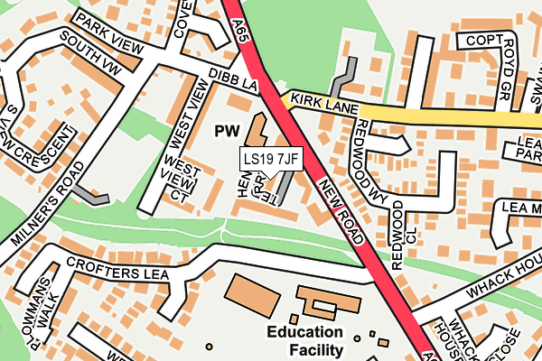 LS19 7JF map - OS OpenMap – Local (Ordnance Survey)