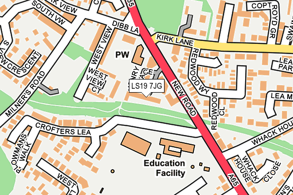 LS19 7JG map - OS OpenMap – Local (Ordnance Survey)