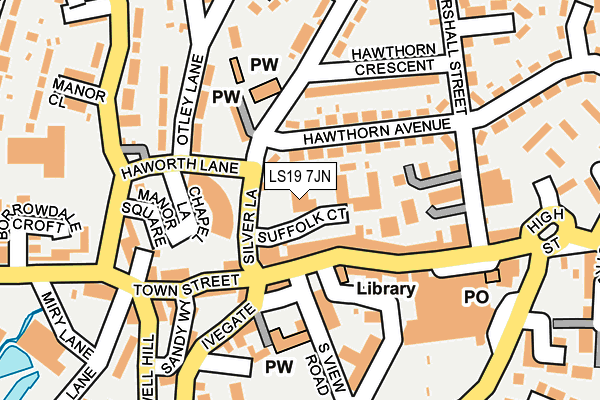 LS19 7JN map - OS OpenMap – Local (Ordnance Survey)
