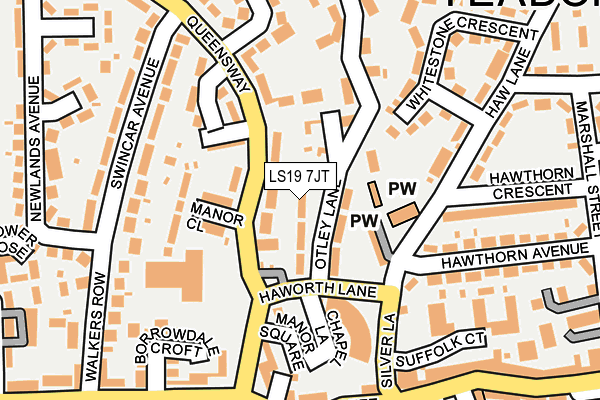 LS19 7JT map - OS OpenMap – Local (Ordnance Survey)