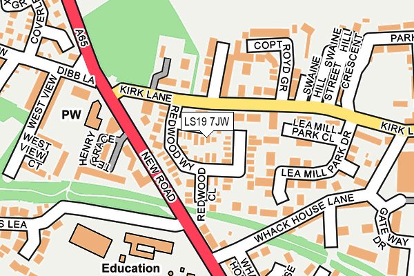 LS19 7JW map - OS OpenMap – Local (Ordnance Survey)